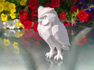 Geometric Low Poly Owl Figurine