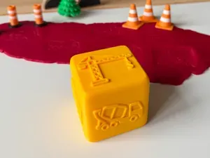 Play-Doh cube - construction vehicles