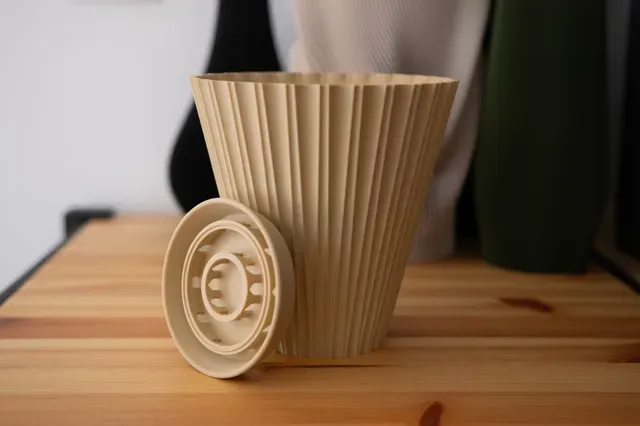 Scandi-Style Fluted Flower Pot with Drainage Tray — Фото 11 из 17