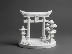 Japanese Torii Gate Garden Model