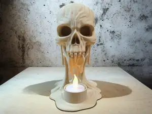 LED Candle Holder Melting Skull