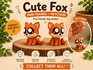 Flexi fox Mini Toy Keychain Fidget Articulated