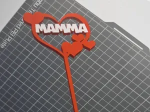 Topper per Torta "MAMMA" con Cuori Intrecciati
