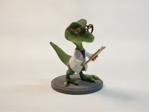 Cute Velociraptor Dinosaur Wearing Doctor White