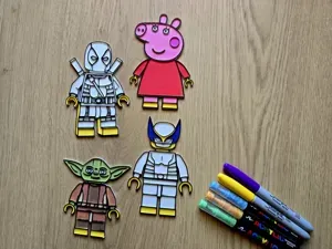 LEG0 Brick Marvel Star Wars DIY Coloring Peppa Pig