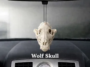 Wolf Skull Car Charm Rearview Hanging Ornament