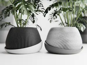 Japandi Planter (2 versions, automatic watering)