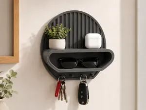 Wall Mounted Key Holder with Sunglasses Shelf