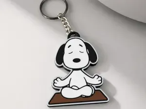 adorable Snoopy meditation keychain