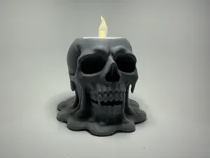 Melting Skull Candle Holder