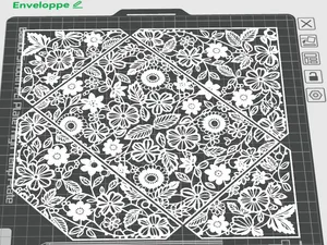 Enveloppe à fleurs estivales sur tulle