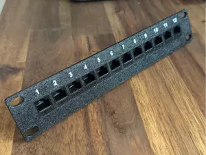1U 12 Port Keystone Panel for 10" Rack