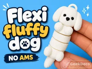 Fluffy Flexi Dog | No AMS | Keychain