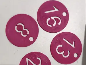 Plastic ID Number Tags Key 1-50