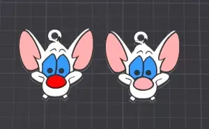 cartoon character pinky(pinky-&-the-brain) keychain / necklace charm (free for commercial use)