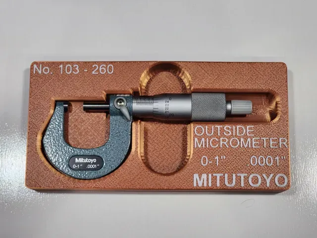 0-1" Outside Micrometer Mitutoyo Gridfinity Tray — Фото 2 из 5