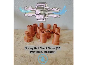 Spring Ball Check Valve (3D Printable, Modular)