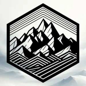 mountains hexagon art