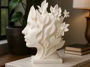 Nature Muse Sculpture – Modern Botanical Statue