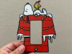 Snoopy Christmas Light Switch Plate