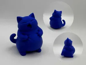 Funny Chubby Cat – Happy Round Kitty Figurine