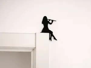 Female Flute player Silhouette Door Frame Decor