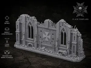 Black Templars Ruined Fortress Wall Section