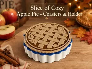 Slice of Cozy Apple Pie - Coaster & Holder