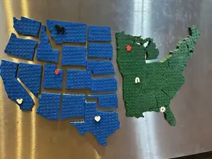 Brick USA State Map, Puzzle fits together
