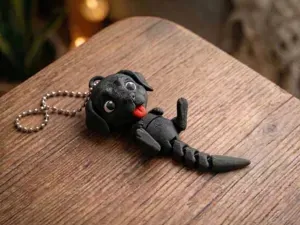 Flexi Puppy Keychain - Articulated Cute Dog