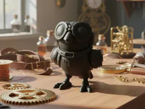Aether-Rabe mit Steampunk-Jetpack