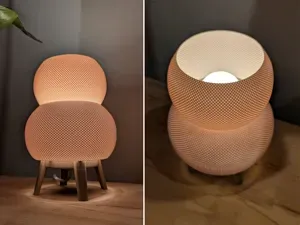 Doppelring Lampe mit Korbstruktur