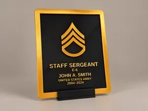 Parametric & customizable - U.S. Army Rank Plaque