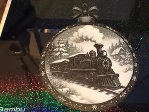 Vintage Christmas Steam Train Bauble