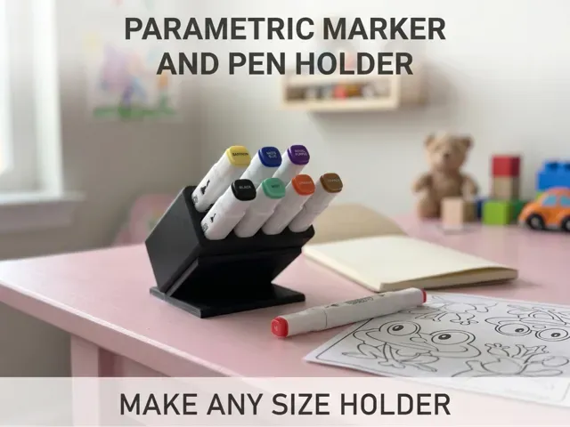 Parametric Pen & Marker Holder - Customizable