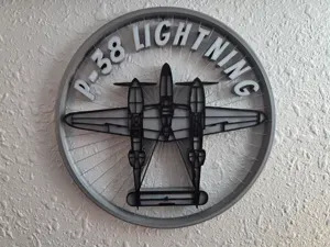 P-38 Lightning Suspended Aviation Wall Art