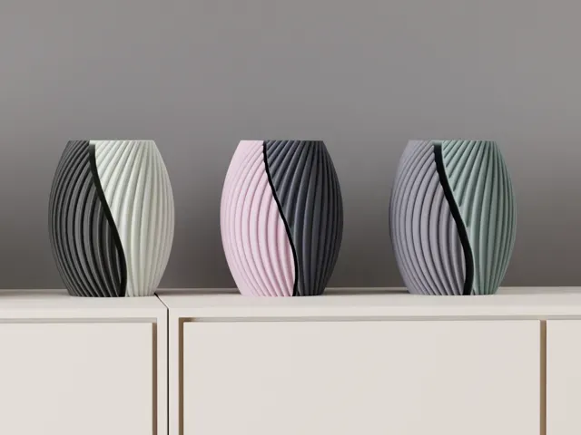 Modern Vase. Two Part Aesthetic Vase. Easy print