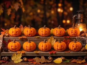 Kürbis-Gesichter – 10 Halloween-Kürbisse