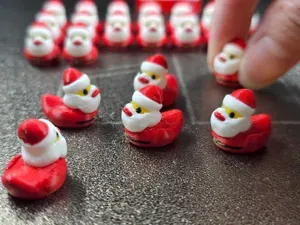 Cute Little Santa Duck | Christmas miniature decor