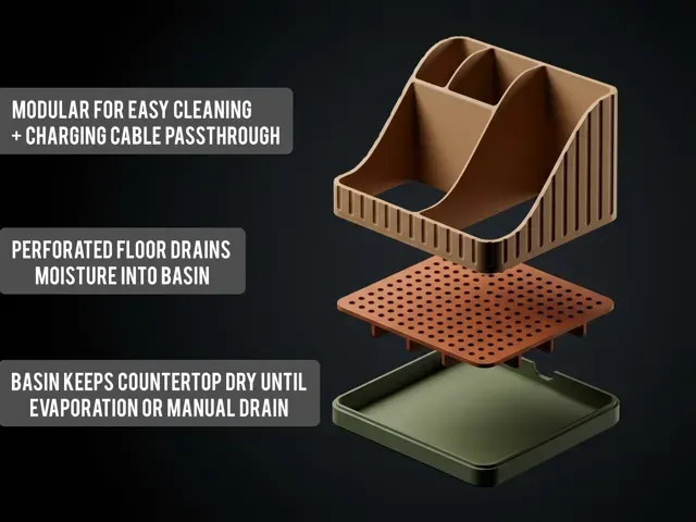 Compact Bathroom Organizer Caddy [Charge & Drain] — Фото 2 из 9