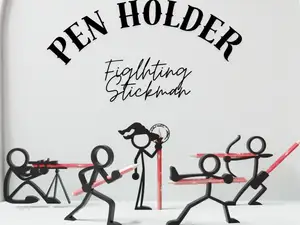 Stickman Warrior Pen Holder