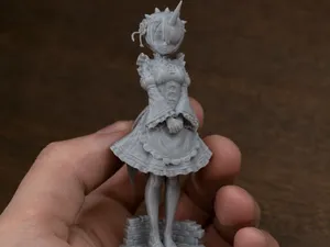Ram From Re: Zero Fan Art 3D Model Art