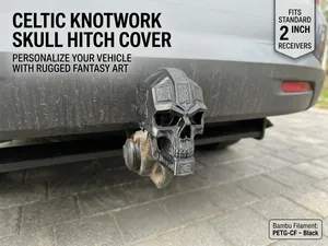 Celtic Knotwork Skull Tow Hitch Receiver Cover