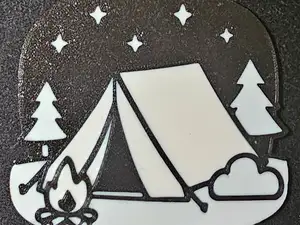 Camping themed tent ornament
