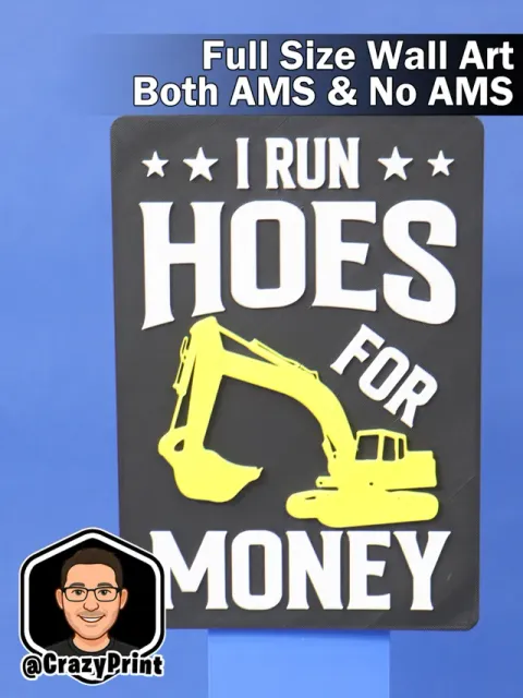 Run Hoes for money! Funny Sign / Wall Art - No AMS — Фото 3 из 5