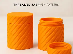 Threaded Jar with Knurled Pattern