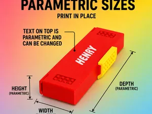 Parametric Brick Pencil Box, Print In Place