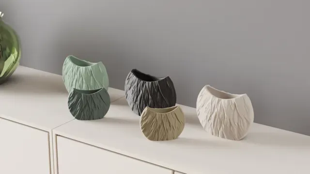 Modern Circular Vase. Fur Style Texture vase. — Фото 3 из 9