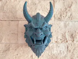 Oni Face Sculpture – Japanese Demon v2