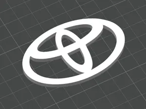 Toyota Emblem Logo - 3D Printed (No Text)